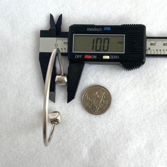 Sterling Silver 925 Modernist Style Square Capped Charm Cuff Bracelet Size 7" - Picture 14 of 16